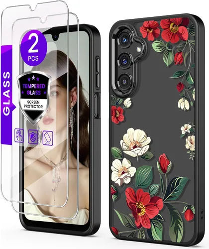 Vista 12 de Carcasa para Samsung Galaxy A14, diseño de flores transparentes