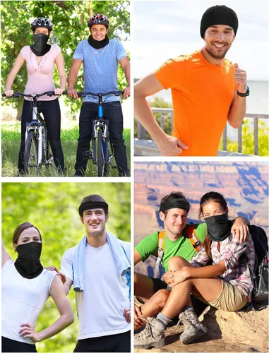 Vista 7 de Paquete de 6 polainas para el cuello, bufanda, cubrebocas, bandanas, protección solar, ciclismo, correr