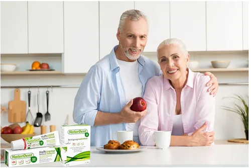 Vista 6 de NaturDent adhesivo natural fuerte para dentaduras postizas que mantiene las dentaduras más largas y más fuertes, sin zinc, sin petroquímica, sin