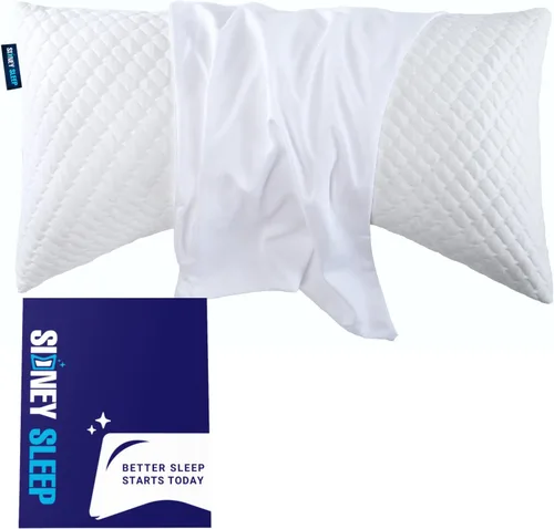 Vista 15 de Sidney Sleep Fundas de Almohada Curvas - Cierre de Cremallera de Longitud Completa - Microfibra Cepillada Suave Premium - Resistente a
