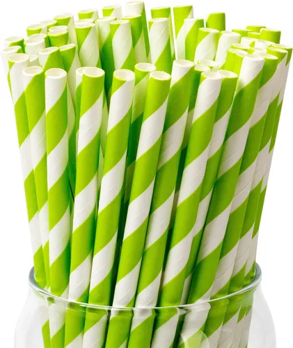 Vista 15 de PakTalk Paquete de 100 pajitas de papel rosa bebé para beber, desechables y biodegradables para cumpleaños, bodas, baby showers