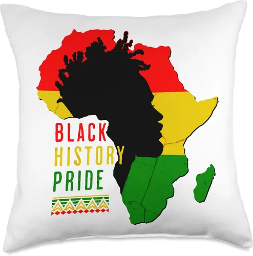 Vista 4 de Black History Afro American Pride Male Retro Vintage Throw Pillow
