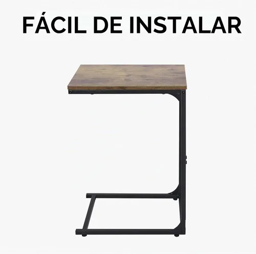 Vista 7 de LOFTEY Mesa auxiliar en forma de C, deslizable debajo del sofá y mesa