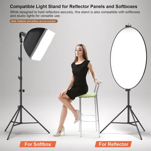 Vista 2 de LINCO Lincostore - Soporte de luz para fotografía de estudio de 90 pulgadas/7.5 pies, soporte para panel reflector con soporte reflector