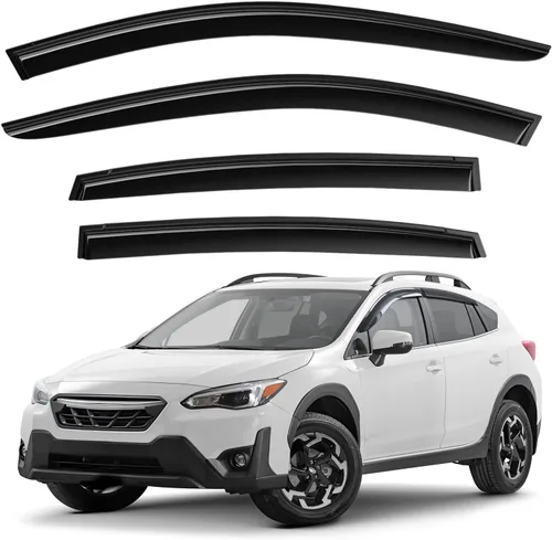 Vista 27 de Deflectores de ventana tintados ahumados con cinta adhesiva para ventana lateral, deflectores de lluvia compatibles con Toyota RAV4 2013-2018 - 4