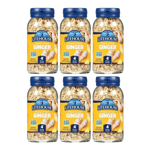 Vista 8 de Litehouse Jengibre liofilizado - Copos de jengibre, sustituto del jengibre fresco, perfecto para el té, raíz de jengibre seco orgánico, sin OMG, sin