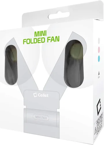 Vista 8 de Cellet Mini ventiladores portátiles plegables de mano de dos velocidades de refrigeración por aire USB recargable (verde)