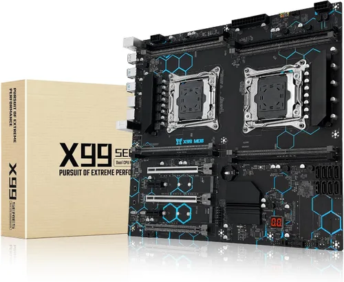 Vista 9 de X99 Placa base de doble CPU LGA 2011-3 Placa base de servidor para Intel i7 5ª/6ª generación Xeon E5 V3/V4 Series