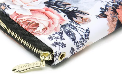 Vista 130 de Cartera de mano para mujer, estilo bohemio, con RFID, elegante, espaciosa con correa para viajes, capacidad para tarjetas, teléfono, dinero