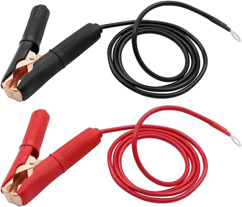 Vista 2 de 2 clips de cocodrilo, cable de puente de refuerzo 50A-3.3 pies, 13 AWG, clips de cocodrilo, cable de puente de carga de batería de automóvil de 12