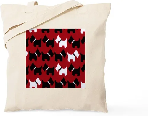Vista 13 de CafePress American Scottie - Bolsa de compras de lona beige natural reutilizable