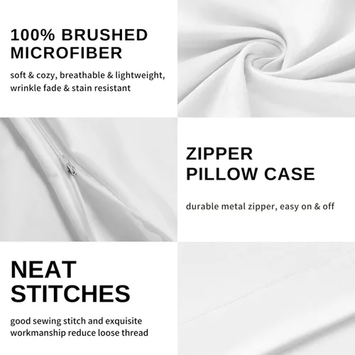 Vista 4 de Bear Sheets - Juego de sábanas de tamaño individual, sábanas de microfibra suave y bolsillo profundo, sábanas y fundas de almohada estampadas sin