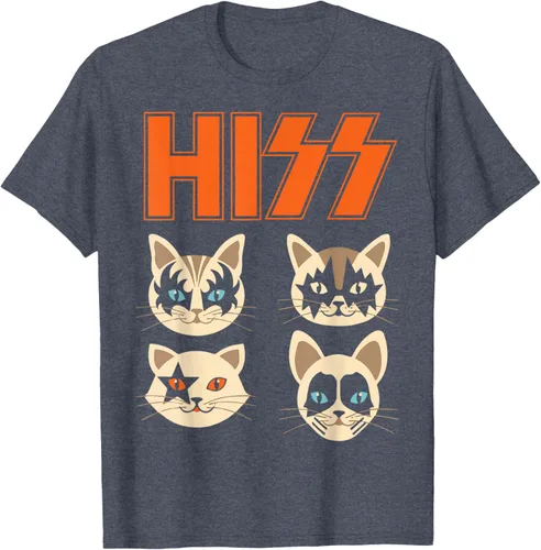Vista 94 de Camiseta Hiss Funny Cats Kittens Rock Rockin, Negro