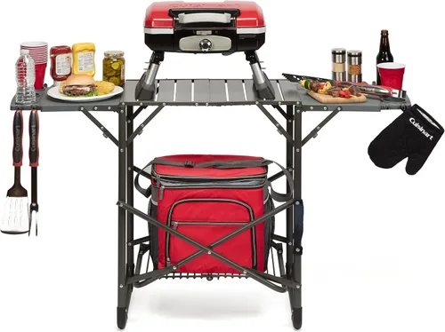 Vista 4 de Cuisinart CGS-134 Juego de herramientas para asar con guante de parrilla, rojo (3 piezas)