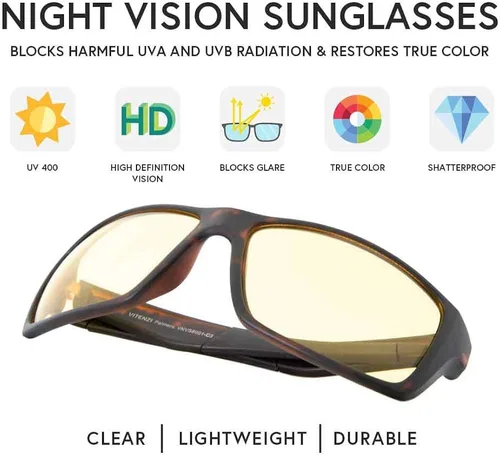 Vista 3 de VITENZI gafas de sol de conducción visión nocturna gafas de sol envolventes alrededor de deportes Palermo