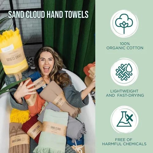 Vista 4 de Sand Cloud Toallas de baño turcas de 2 capas para baño, paquete de 2 Clásico - Gris