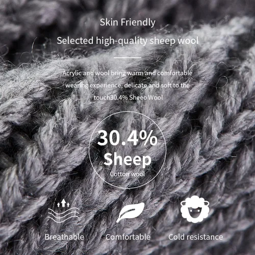 Vista 6 de OHYOGA Gorros de invierno para hombres y mujeres SLH2T032