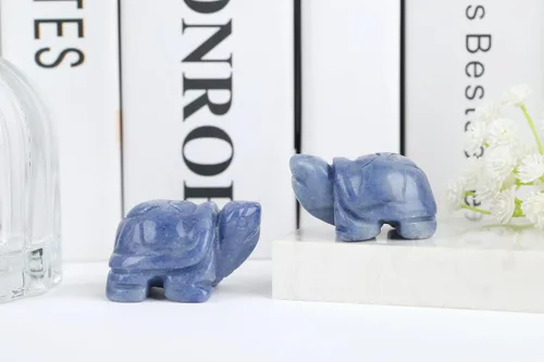 Vista 4 de Regalos de tortugas marinas de aventurinas azules para mujeres, estatua de tortuga, hecha a mano, cristal curativo natural, lindo océano azul
