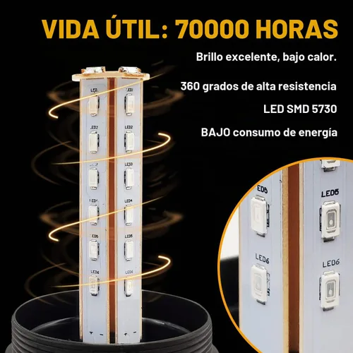 Vista 2 de Luz estroboscópica LED, luces intermitentes de seguridad de emergencia de 12 V-24 V con cable magnético y cable recto de 16.4 pies para vehículo
