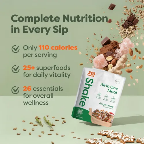 Vista 3 de 310 Nutrition Batido de reemplazo de comidas todo en uno, proteína en polvo a base de plantas con alto contenido de fibra, probióticos, enzimas
