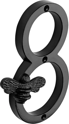 Vista 11 de Brass bee Número de casa con diseño de abeja Placa moderna de 5 pulgadas para letreros de puerta Números de dirección de casa de calle, metal