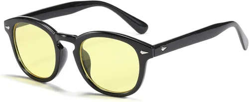 Vista 12 de LIXX Gafas de sol ovaladas retro para hombres y mujeres, marco redondo ['Lente azul']