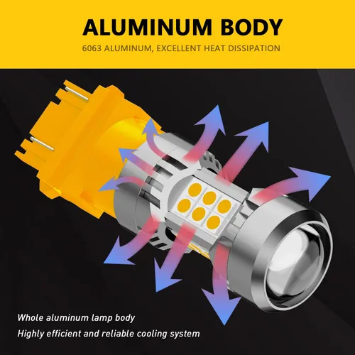Vista 3 de PHINLION 3157 4157 Bombillas LED de señal de giro, 3200 lúmenes, superbrillantes, 12 V, 3057, 3457na, 4157na, 3157na, color amarillo ámbar, repuesto