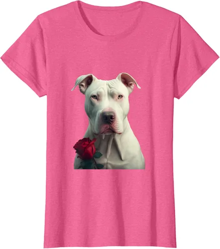 Vista 48 de Dogo Argentino Valentines Day Camiseta, Negro