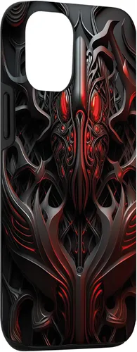 Vista 3 de iPhone 14 Alien Style Pattern Biomechanical and Mechanical Case