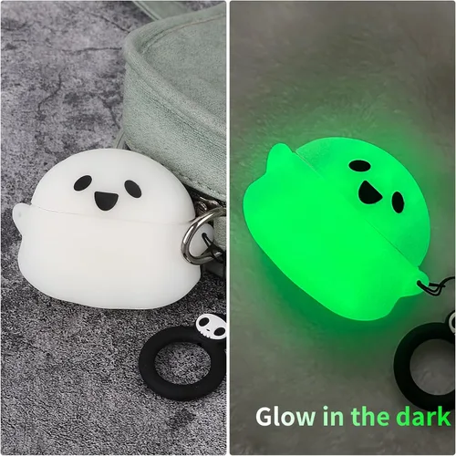 Vista 7 de Funda de carga compatible con Apple AirPods Pro de 2ª/1ª generación con kit de limpieza, luminosa funda protectora de silicona suave 3D