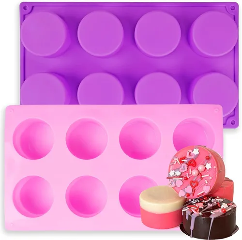 Vista 7 de Moldes de silicona para galletas de chocolate redondas, moldes de chocolate cilíndricos de 12 cavidades de SAGOOITS para oreo cubierto, galletas