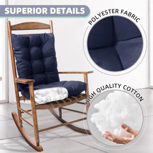 Vista 2 de 2 Pack Cojines para Silla Mecedora Tumbona Sun Lounge Chaise Cojines para Patio Colchón para Exteriores Sillón Reclinable Interior Exterior Borgoña