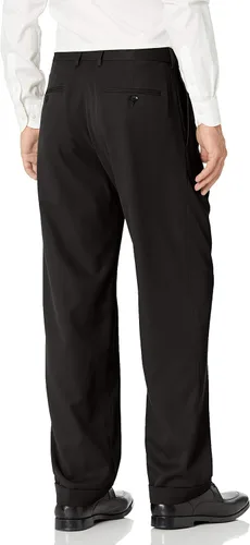 Vista 4 de Haggar Mynx Gabardine pantalón plisado con cintura ajustable, invisible, para hombre.