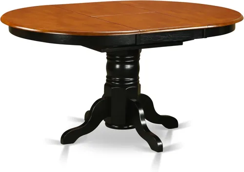 Vista 3 de East West Furniture AVPL5-BCH-W - Juego de mesa de cocina de 5 piezas para 4 personas, incluye una mesa de comedor ovalada con hoja de mariposa y 4