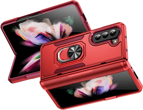 Vista 10 de Funda para Samsung Galaxy Z Fold 5 con anillo de soporte, imán de sujeción agradable a la piel, de alto valor, para Samsung Galaxy Z Fold 5, funda