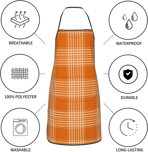 Vista 4 de Delantal de cintura personalizado con bolsillos, logotipo de foto personalizado, texto, medio delantal de cocina, delantal de cocina, camarero