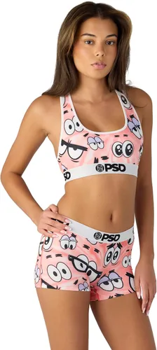 Vista 3 de PSD Sujetador deportivo de Bob Esponja para mujer, con espalda cruzada, con tela de microfibra transpirable