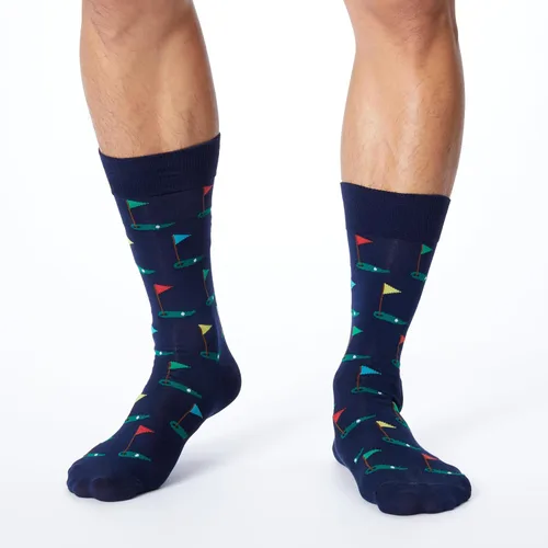 Vista 3 de Hot Sox Men's Fun Golf Crew Socks-1 Pair Pack-Cool & Funny Novelty Fashion Gifts