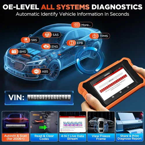Vista 2 de LAUNCH Escáner Creader Elite 2.0 OBD2, herramienta de escaneo de diagnóstico bidireccional de sistema completo, lector de código de todos