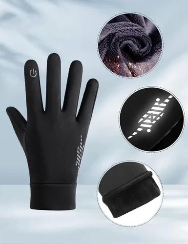 Vista 4 de Guantes cálidos de invierno para hombres y mujeres, compatibles con pantalla táctil, ideales para deportes, esquí, ciclismo, senderismo y aventuras
