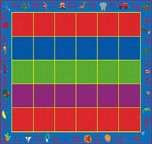 Vista 29 de KidCarpet.com ABC Rainbow - Alfombra para aula con 24 asientos, rectangular de 7 pies 6 pulgadas x 12 pies