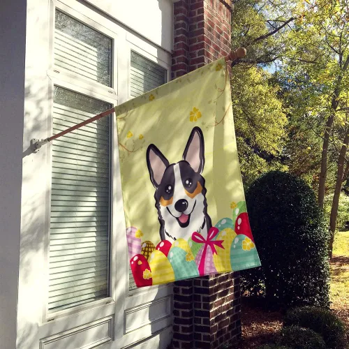 Vista 722 de Caroline's Treasures BB1923GF Bandera decorativa para jardín con diseño de Border Collie, para caza de huevos de Pascua, para jardín, jardín, patio