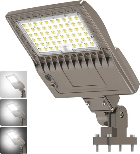 Vista 29 de BBESTLED 400W/320W/240W luces LED para estacionamiento con brazo y montaje deslizante, iluminación exterior del atardecer al amanecer, luz
