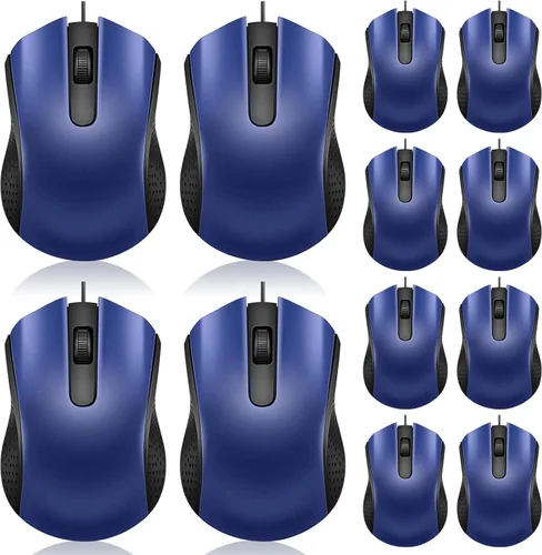 Vista 11 de Hoteam Ratón de computadora con cable, cable a granel, USB, mouse ergonómico con cable para PC, computadoras, portátiles, juegos, oficina, Negro