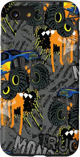 Vista 18 de Funda para iPhone 17 con diseño de Monster Truck Lover para hombres y niños
