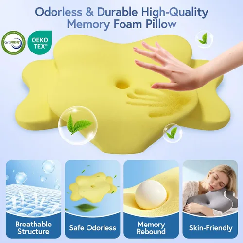 Vista 4 de Almohada ergonómica de espuma viscoelástica cervical para apoyar Gris