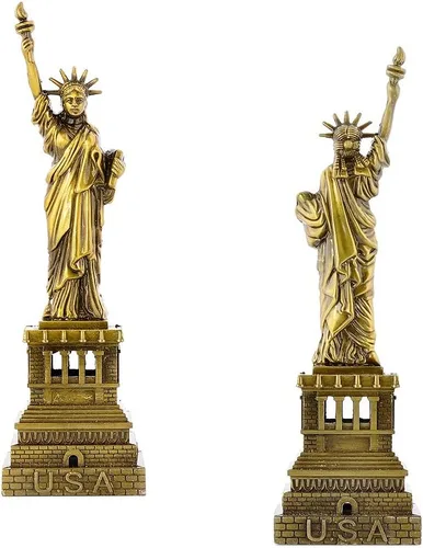 Vista 3 de Estatua de la Libertad Modelo - Estatua metálica - Figura para recuerdos (5.9 pulgadas)