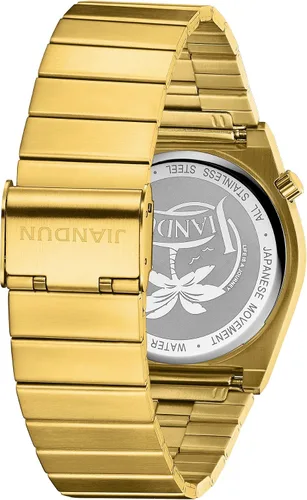 Vista 3 de JIANDUN Reloj de una mano con fecha, todos los relojes de pulsera clásicos de acero inoxidable para hombres y mujeres, movimiento de cuarzo japonés