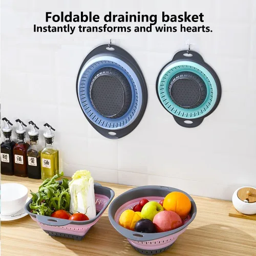 Vista 7 de Colador y colador plegable, coladores de silicona y coladores de alimentos, para verduras y frutas, esenciales de cocina
