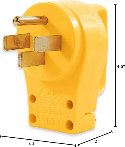 Vista 7 de Camco Power Grip - Enchufe de repuesto de 50 amperios - La cabeza se fija al cable de extensión existente de RV - Cuenta con enchufe RV de 50
